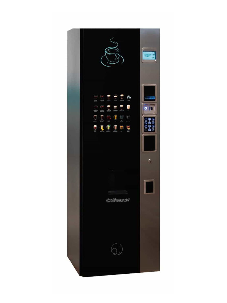 Kaffeeautomat mit Touchdisplay und Getränkeauswahl für Heissgetränke      