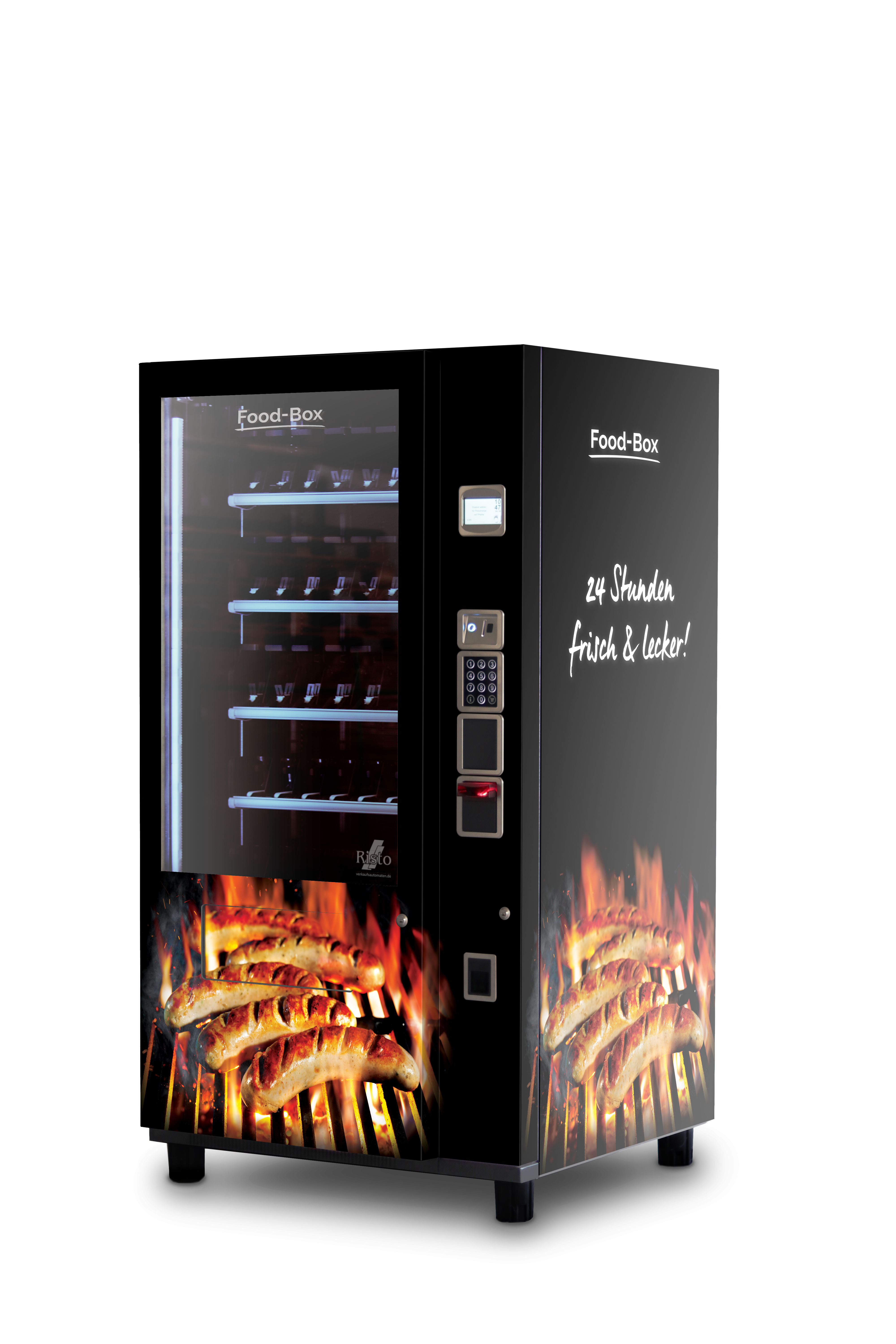 Distributeur automatique de saucisses conception Saucisse-noir-feu