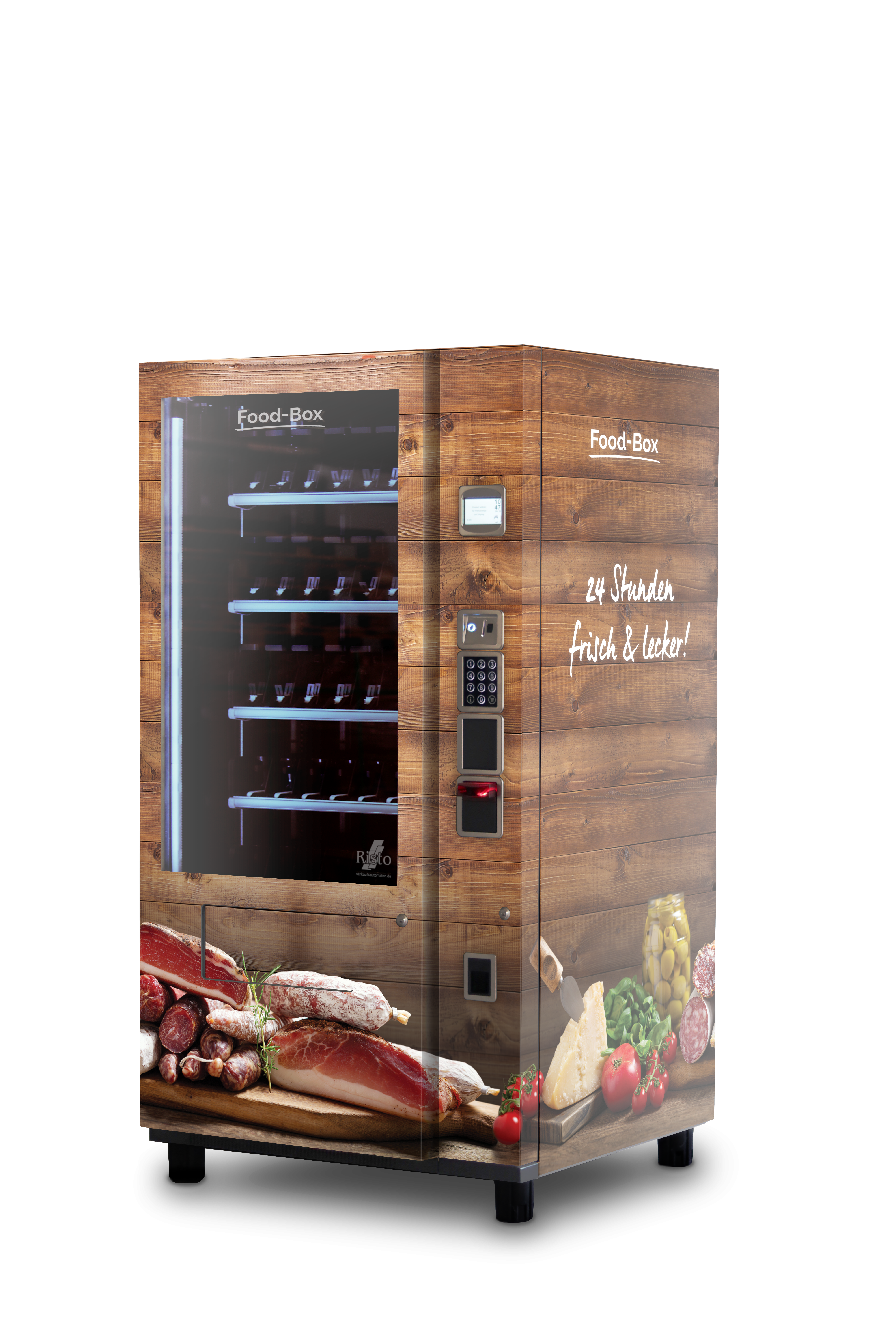 Lebensmittelautomat Design Wurstwaren Holz